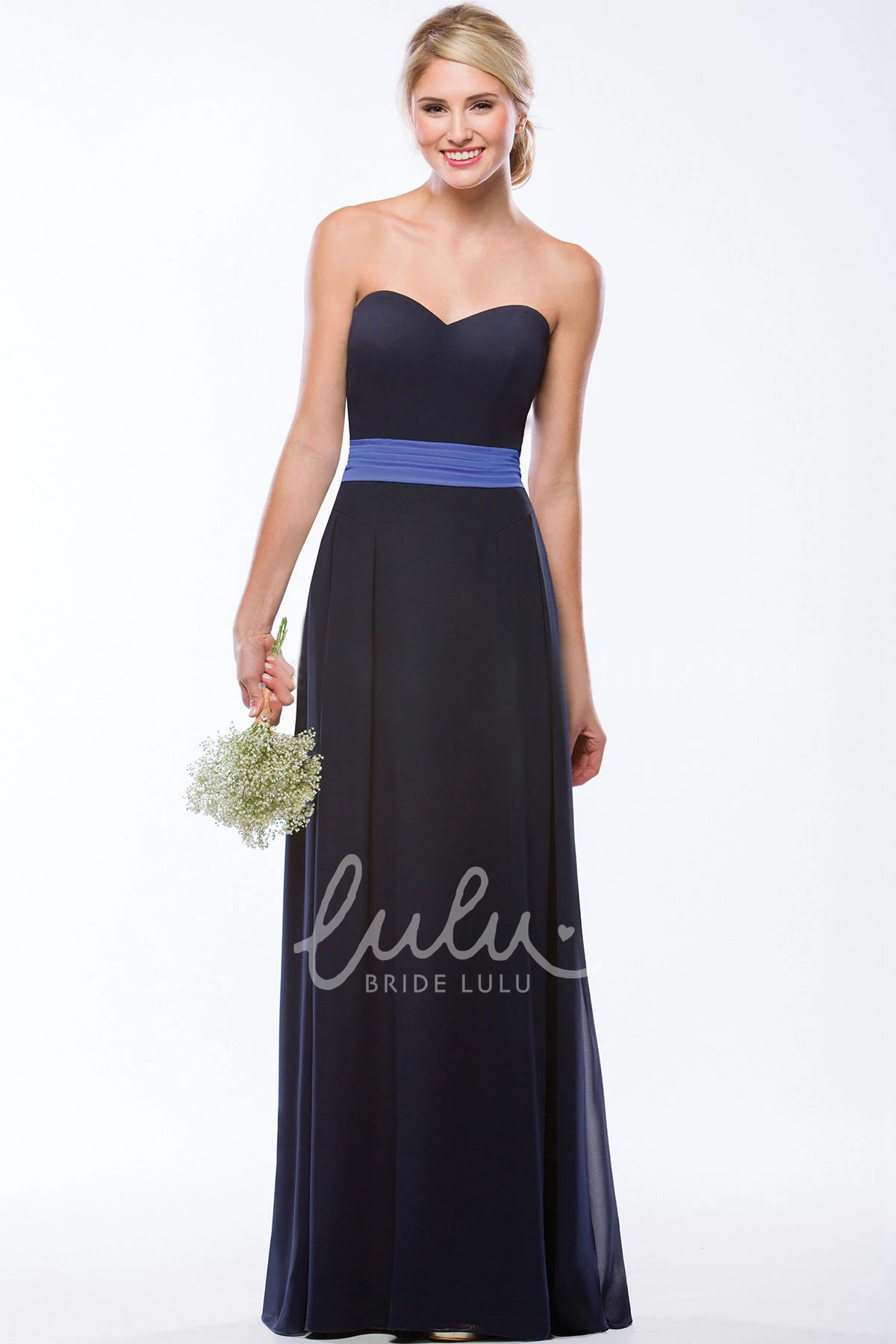 Bow Accent Sweetheart A-Line Floor-Length Bridesmaid Dress