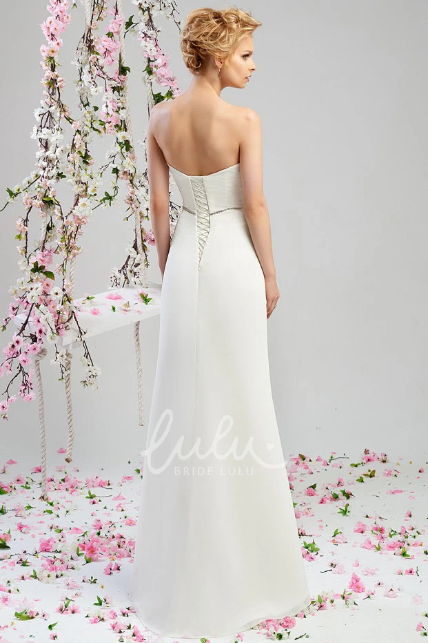 Chiffon Wedding Dress Sheath Maxi Strapless
