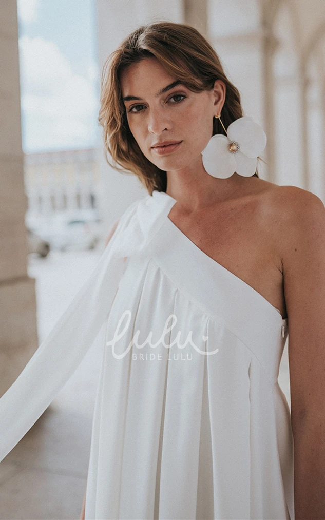 Chiffon Sheath Bridal Gown with Ruching Beautiful