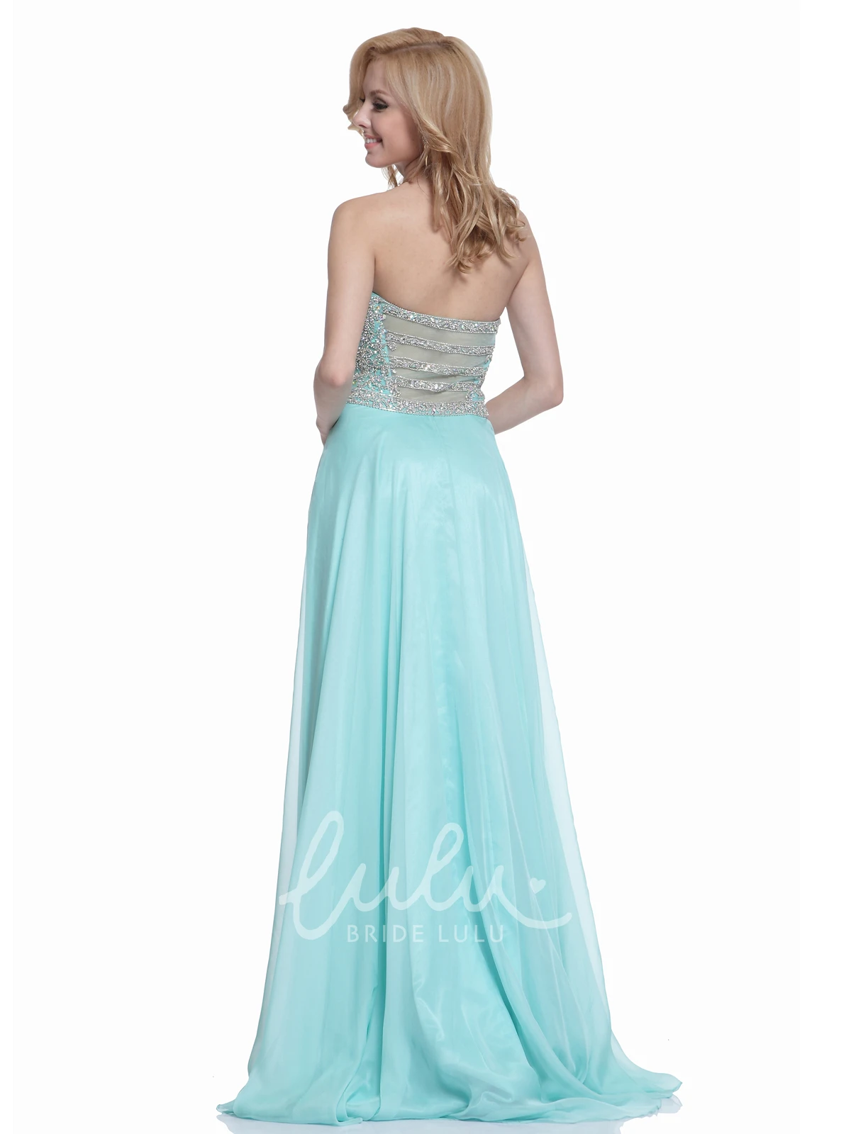 Maxi Chiffon Bridesmaid Dress with Illusion Neckline and Ruching