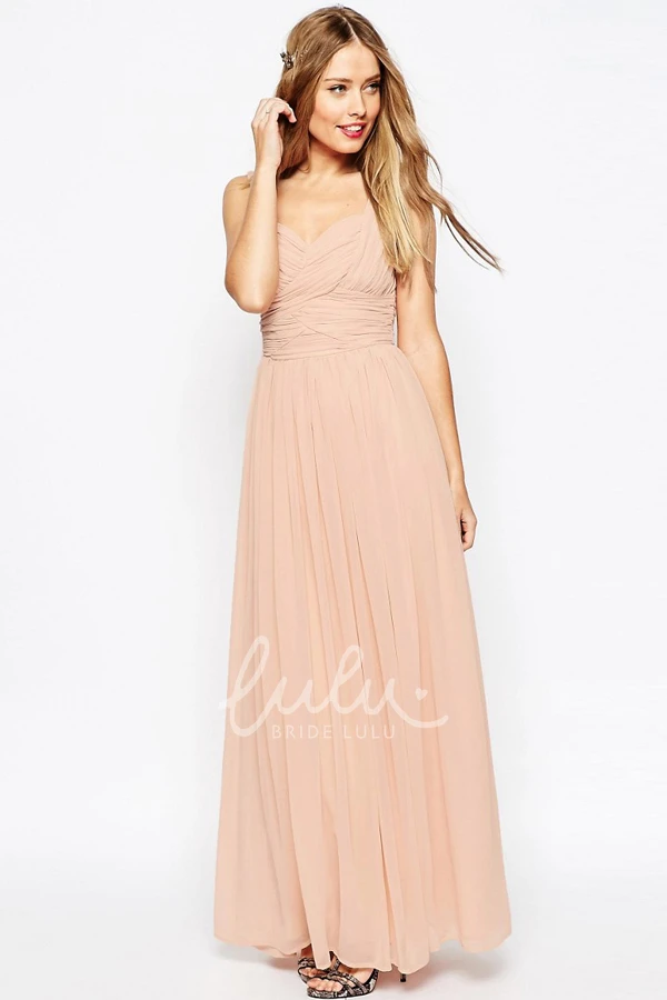 Criss-Cross Strapped Chiffon Bridesmaid Dress Sleeveless