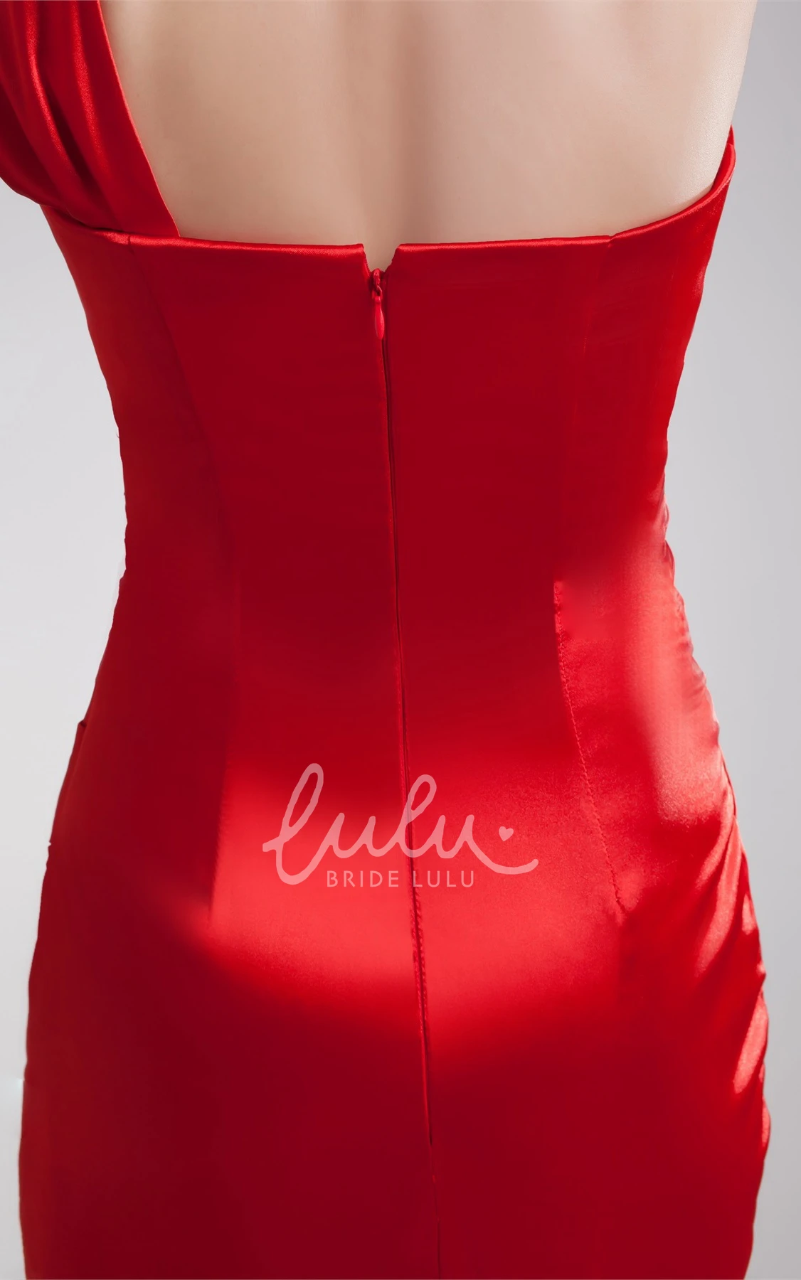 Satin One-Shoulder Ruched Evening Dress Formal Formal Dress