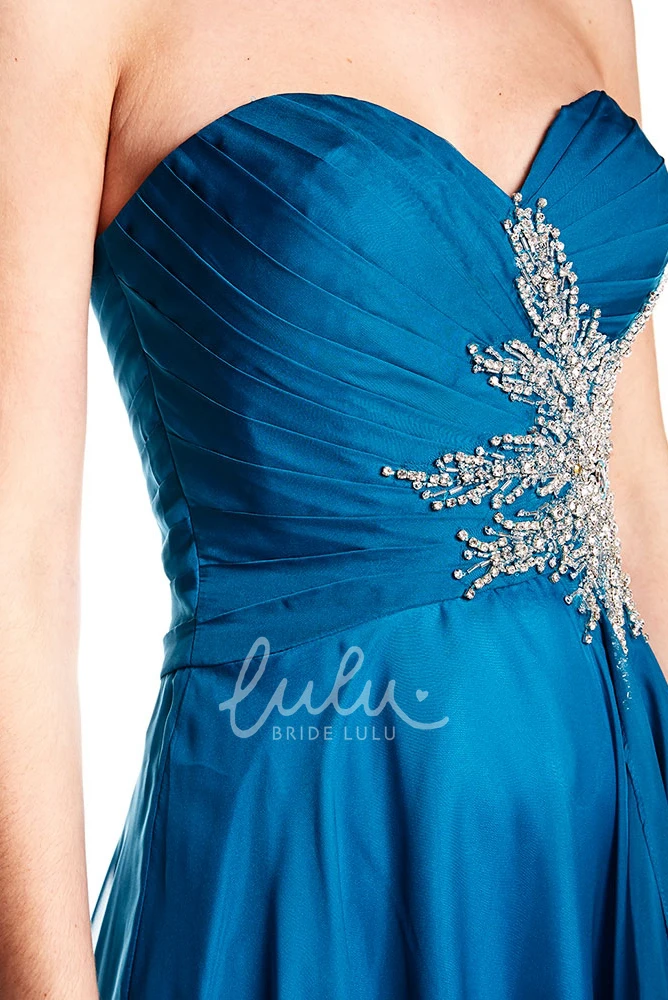 Sweetheart Chiffon Prom Dress with Criss-Cross Back and Sleeveless Design