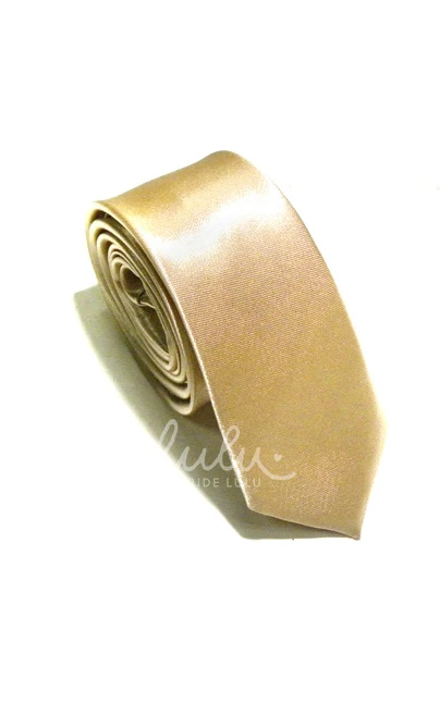 Plain Satin Skinny Tie-16 Color Options