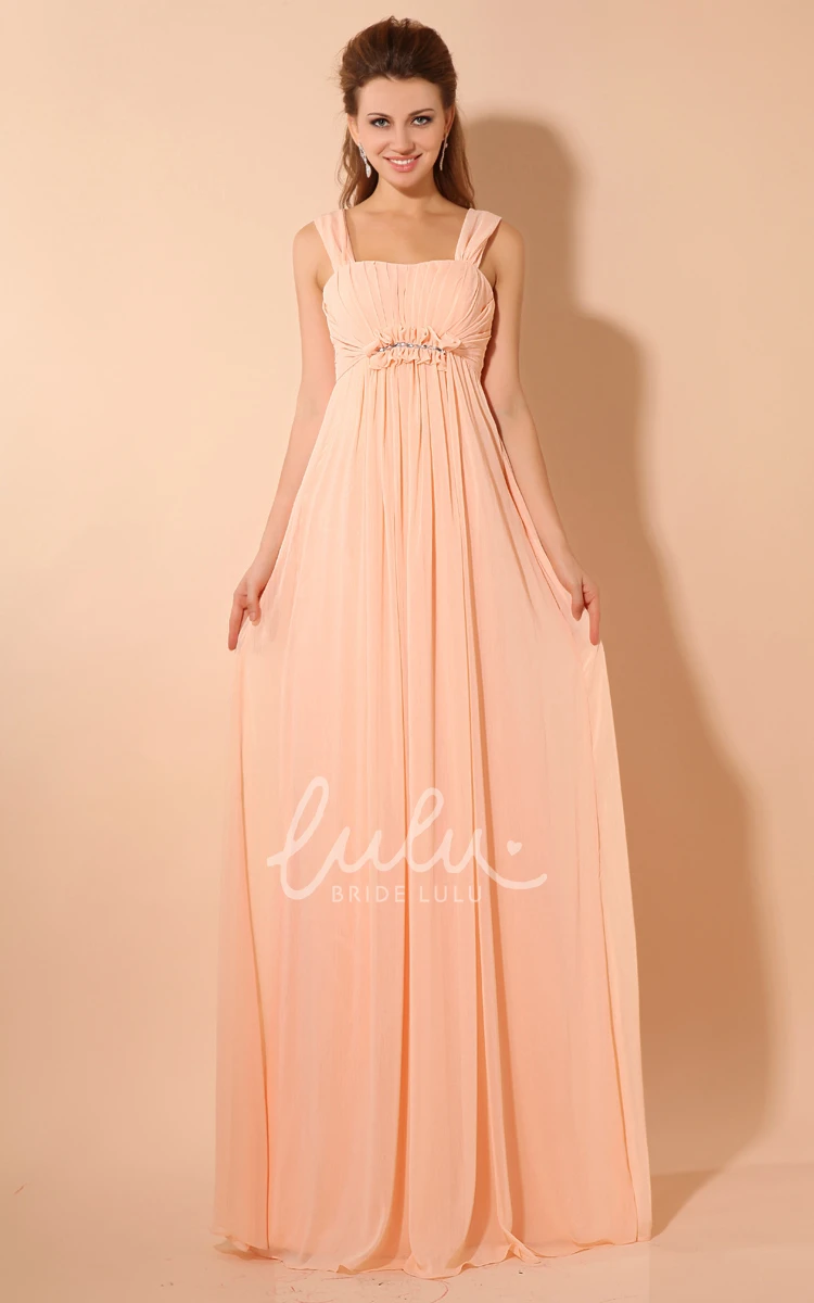 Empire Maxi Dress Soft Flowing Fabric Straps Boho Bridesmaid Dress