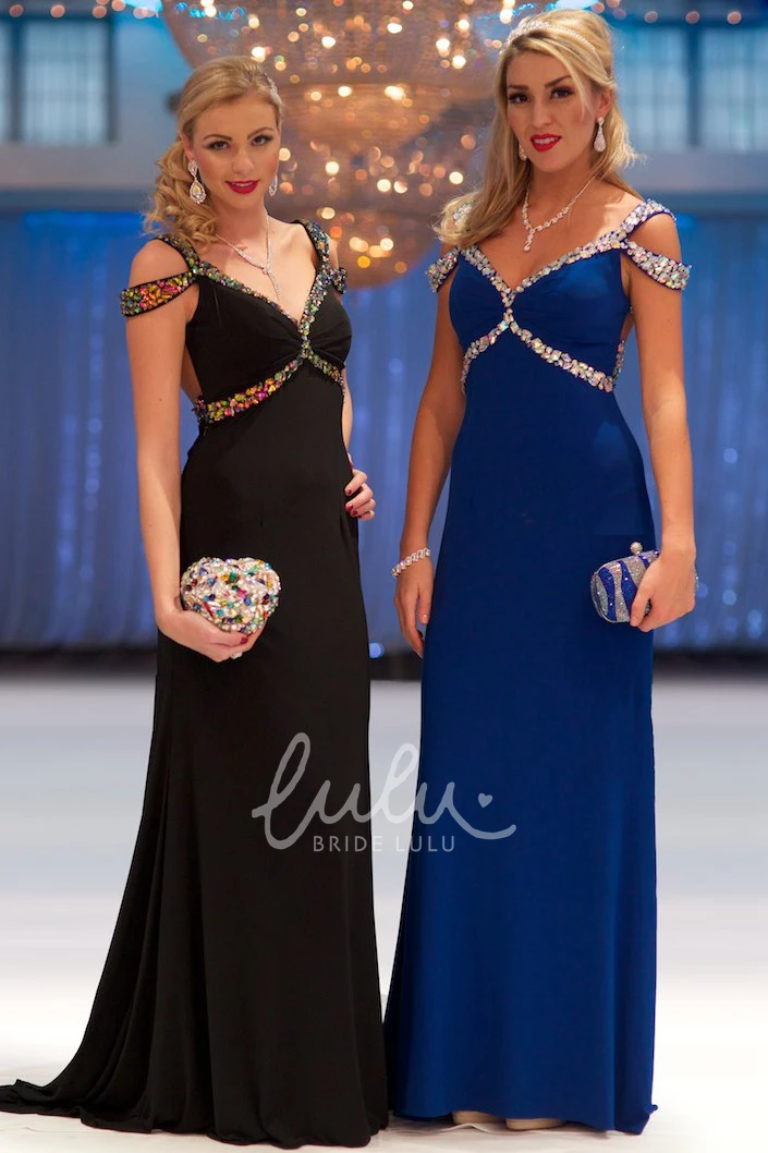 Ruched Chiffon V-Neck Prom Dress with Beading Elegant 2025 Women's Dress