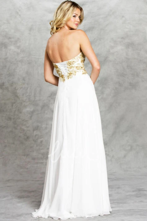 Sweetheart Sleeveless Chiffon Sheath Formal Dress with Beading and Backless Design
