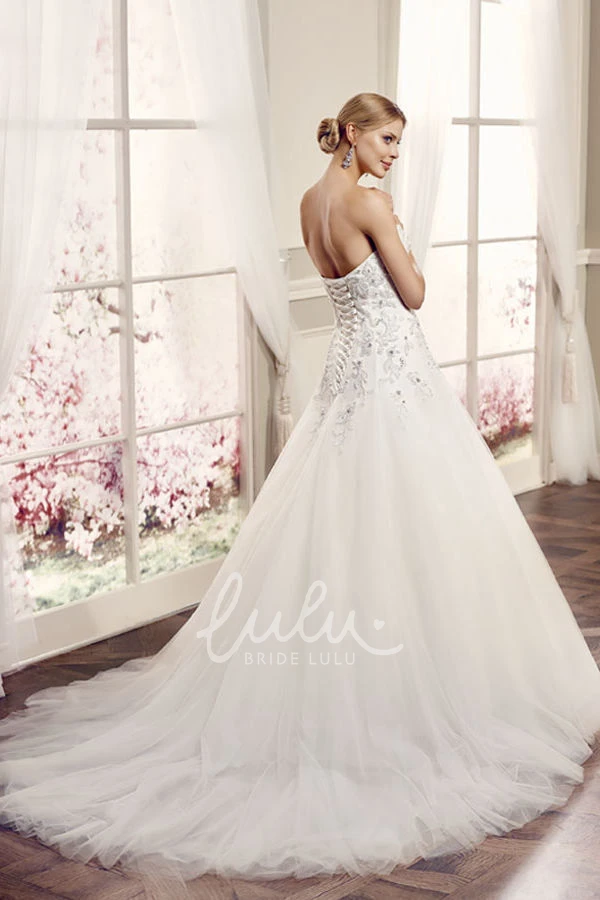 Beaded Sweetheart Sleeveless Tulle Wedding Dress