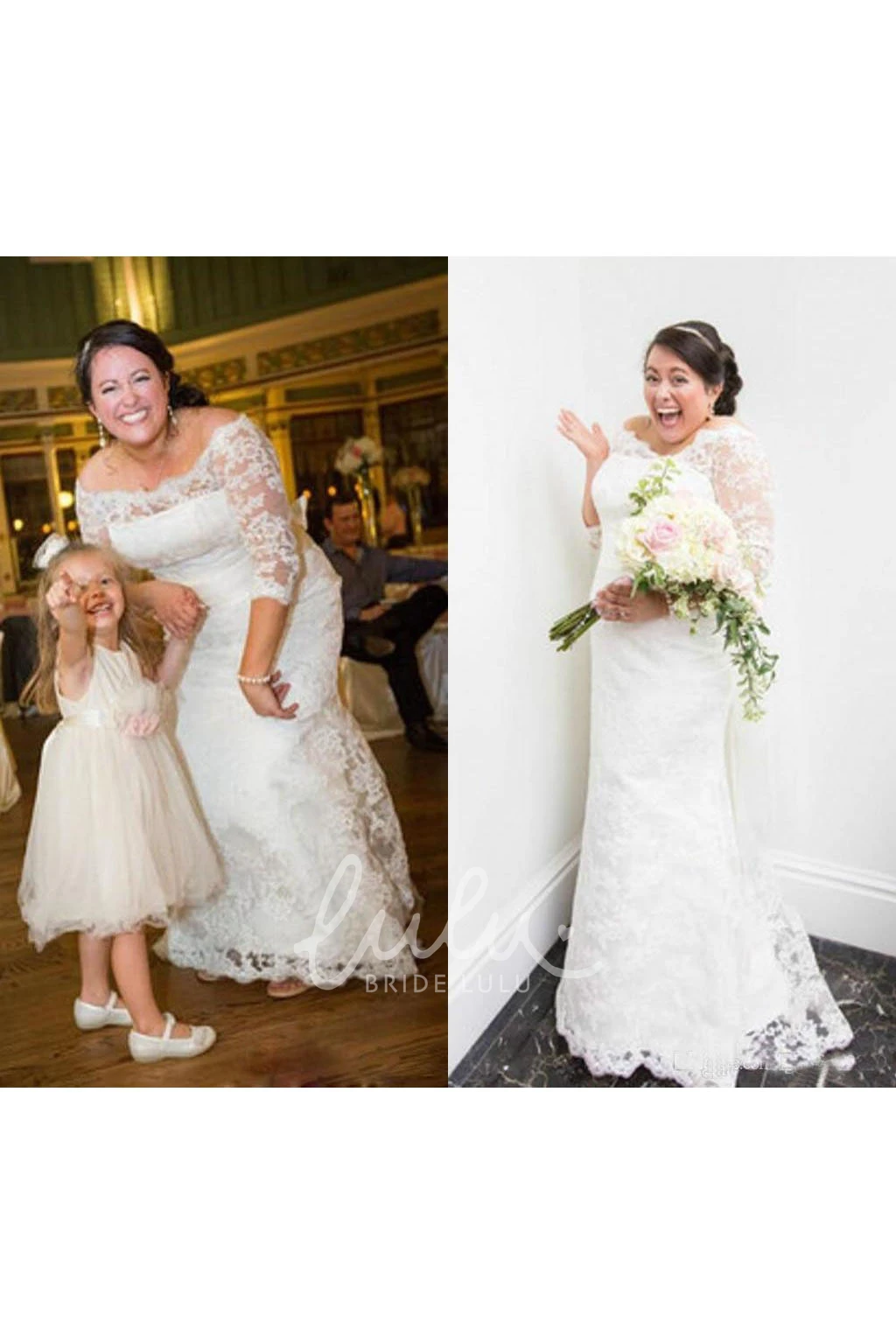 Off-Shoulder Sheath Wedding Dress with Lace and Zipper