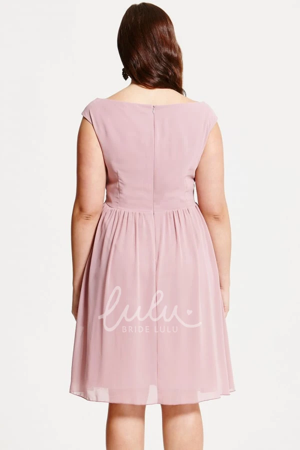 Sleeveless Mini V-Neck Appliqued Chiffon Bridesmaid Dress