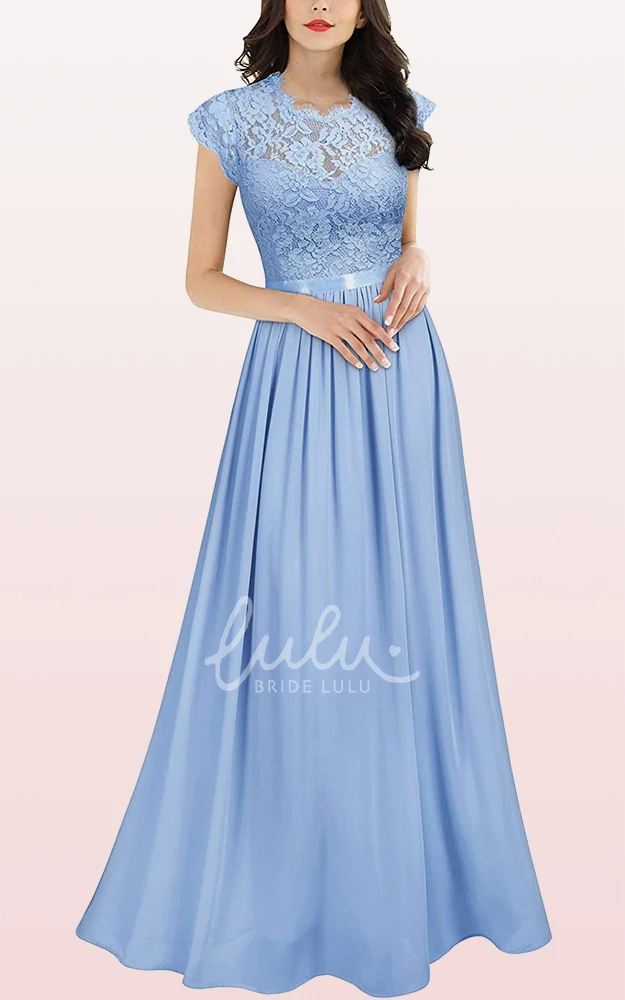 Scalloped Chiffon A-Line Prom Dress with Pleats Sexy & Flowy