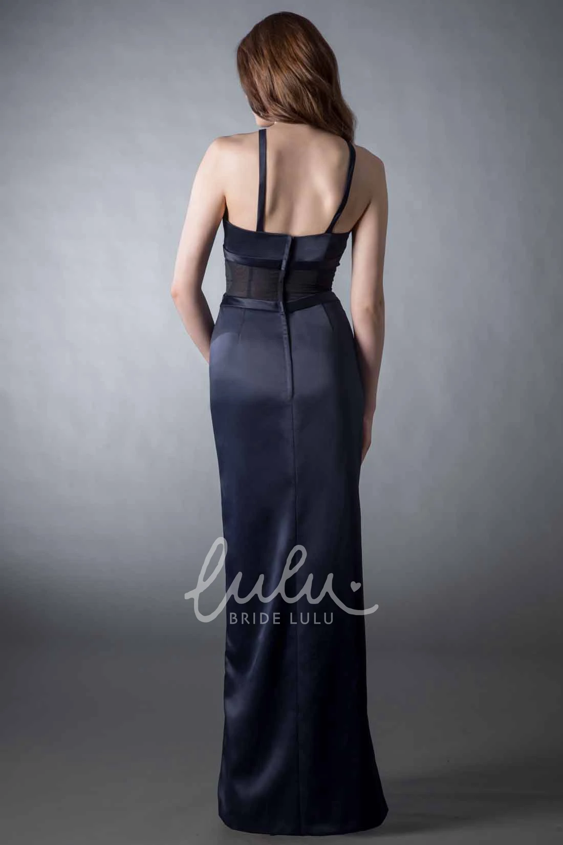 Strapped Sheath Satin Bridesmaid Dress Sleeveless Ruched