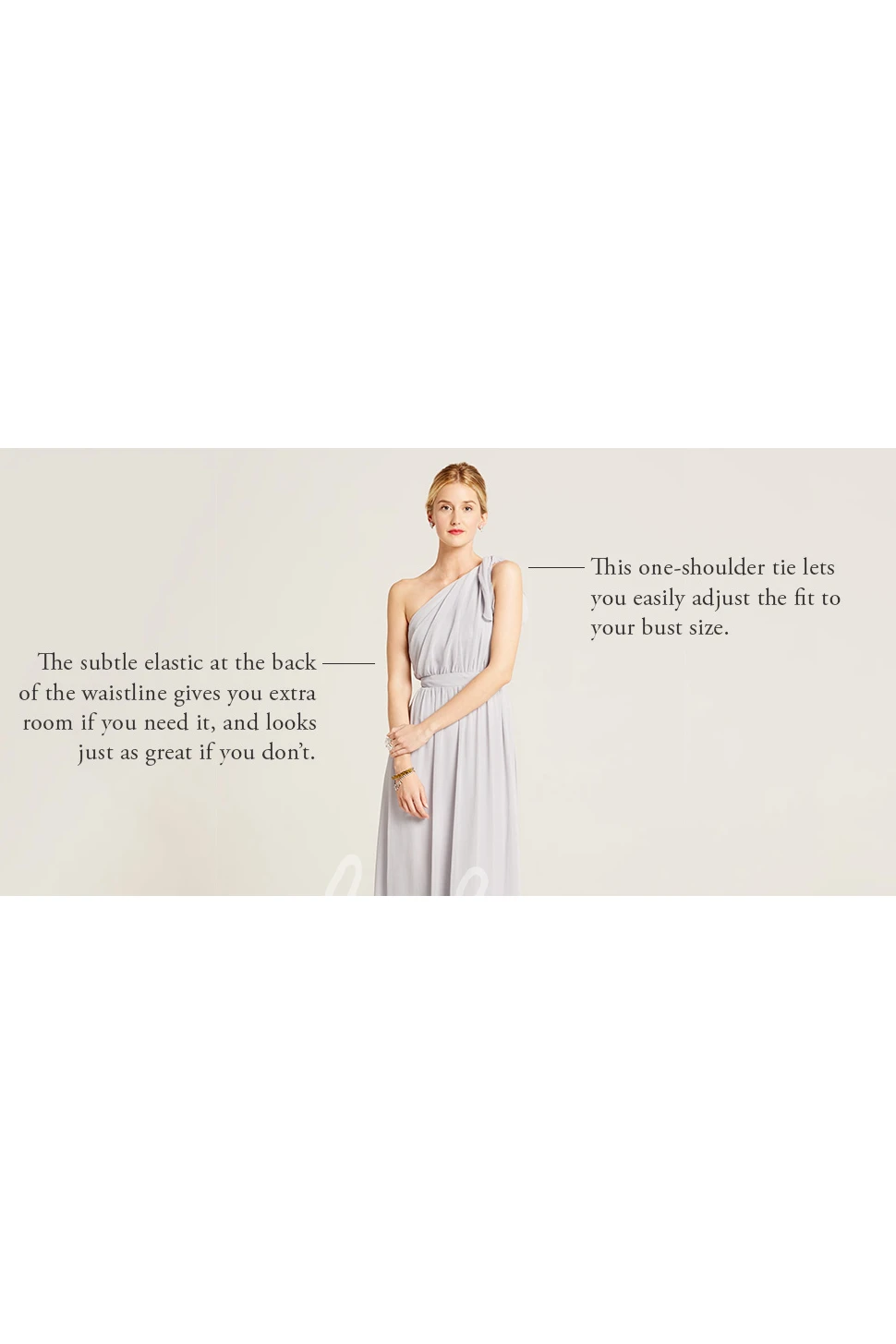 One-Shoulder Ruched Chiffon Bridesmaid Dress Sleeveless