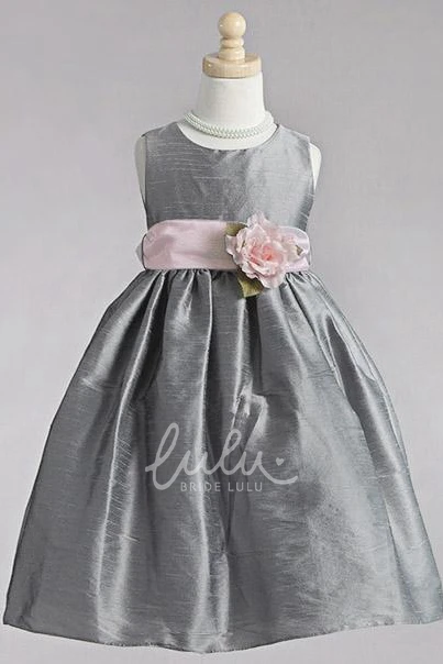 Sleeveless Organza Flower Girl Dress Simple Dress for Girls
