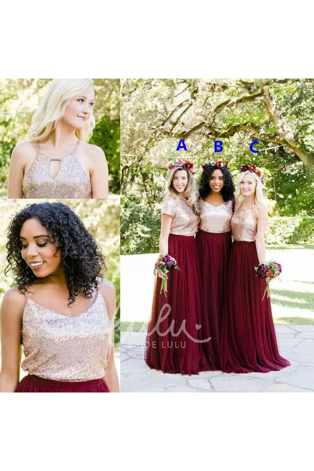 Tulle Sequins A-Line Dress with Jewel Neckline and Sleeveless/Short Sleeve Design