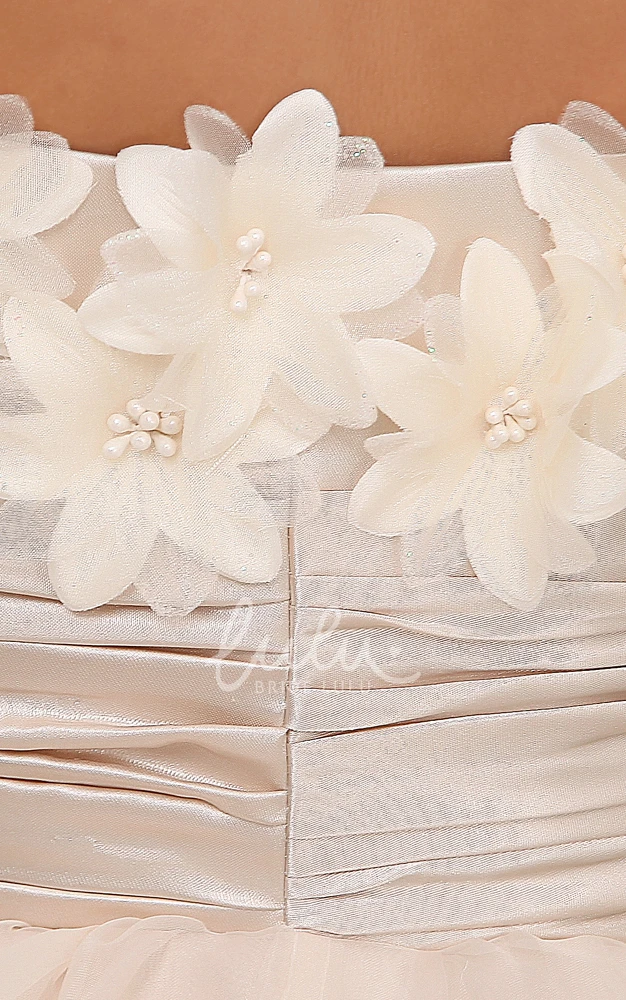 A-Line Champagne Dress Chic Style with Flowers