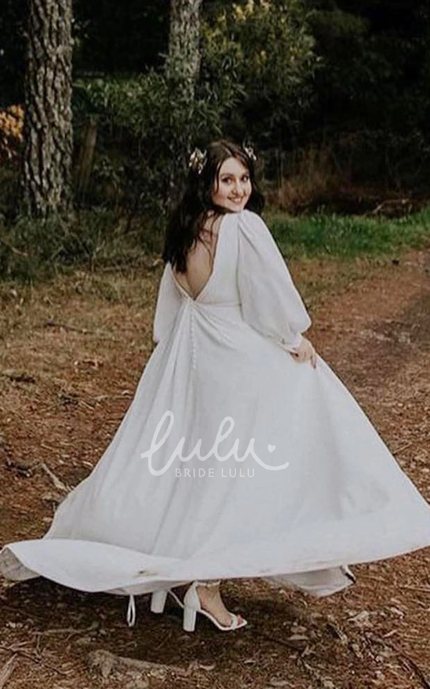 Elegant Chiffon A-Line Beach Wedding Dress V-Neck with Ruching and Deep-V Back