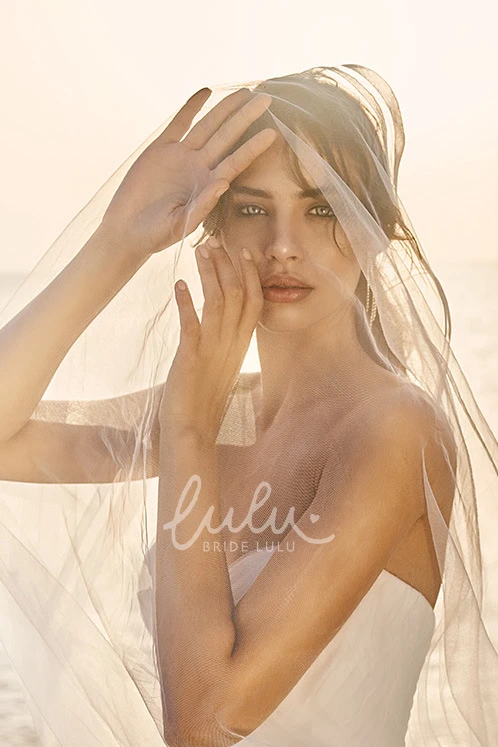 Tulle Sweetheart Wedding Dress with Criss Cross and Tiers Ball Gown Style