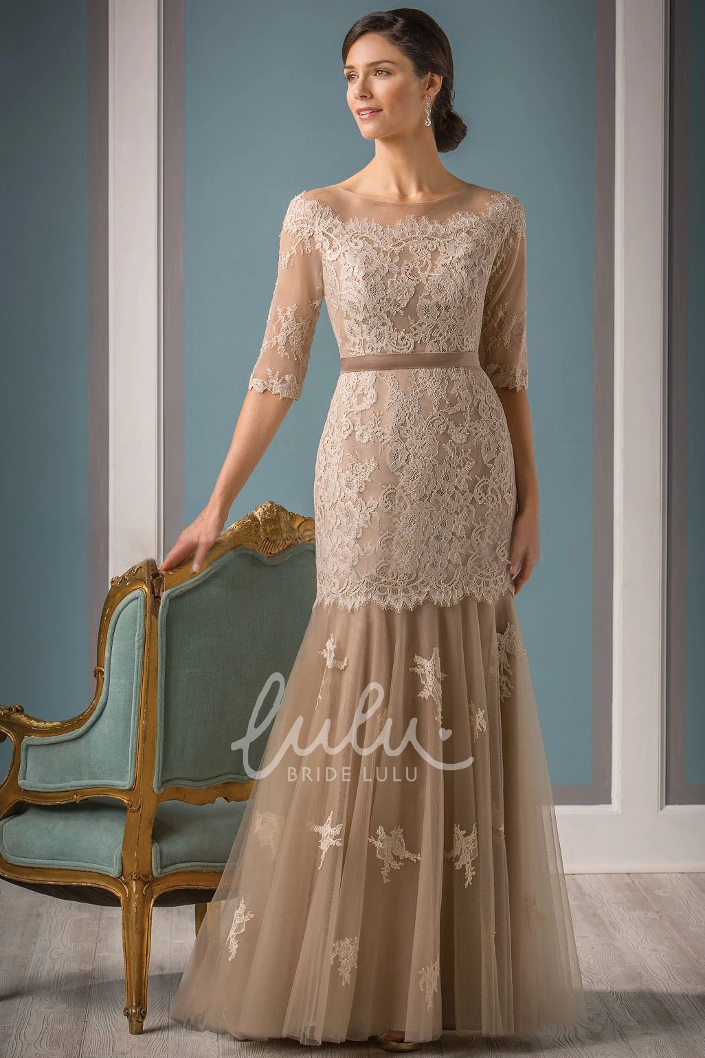 Mermaid Mother Of The Bride Dress with Appliques and Dropped Waist