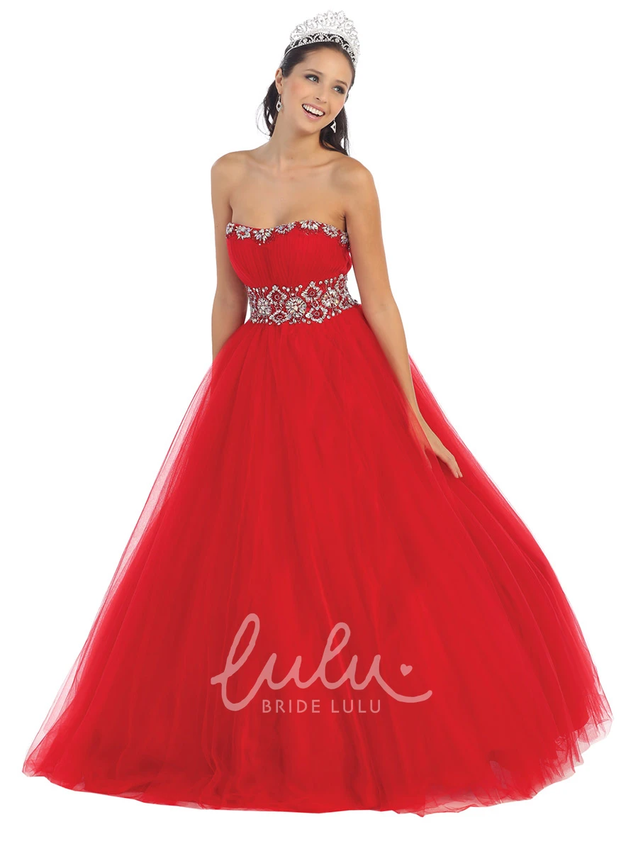 Tulle Corset Back Ball Gown with Waist Jewellery Formal Dress