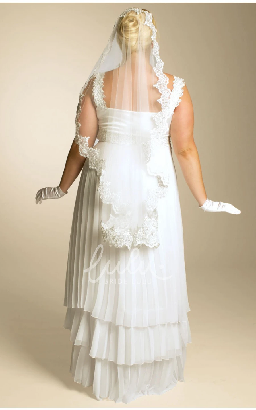 Empire Tiered Dress with Waist Jewelry and Pleats A-Line Style