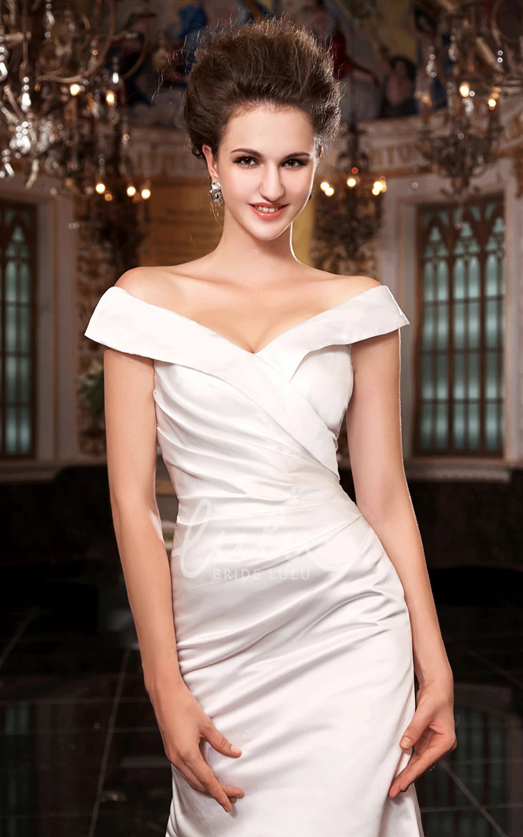 Mermaid Wedding Dress Off the Shoulder Satin Noble Sleeveless