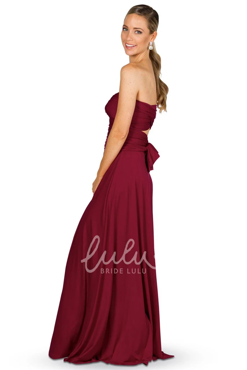 Halter Sleeveless Chiffon Bridesmaid Dress with Ruching Modern Convertible Style