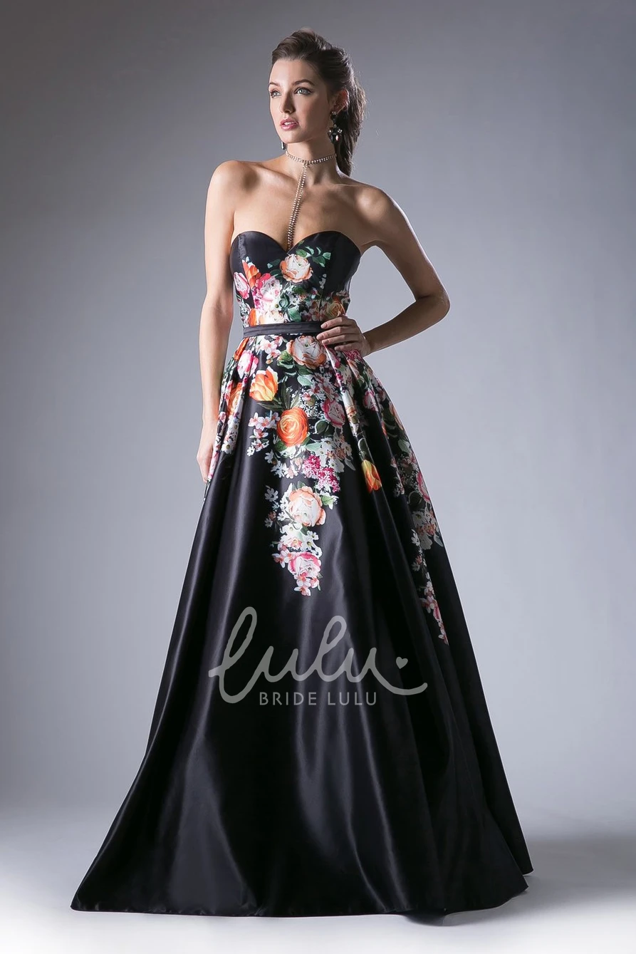 A-Line Sweetheart Satin Formal Dress with Sleeveless Design