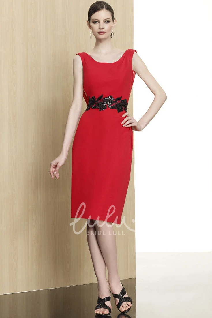 Sleeveless Appliqued Jersey Mini Pencil Formal Dress