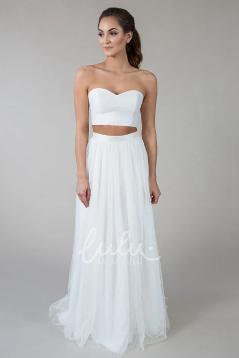 Floor-Length Sweetheart Tulle Wedding Dress With Zipper Tulle Floor-Length Sweetheart Wedding Dress