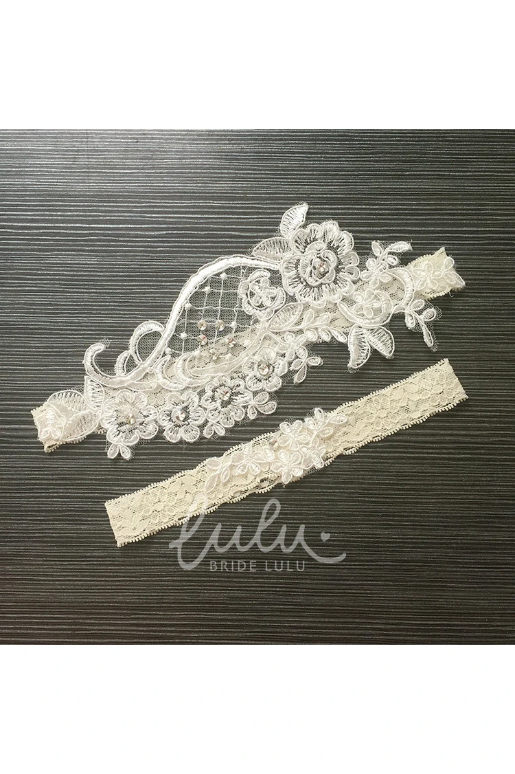 Bridal Lace Garter Set for Wedding Dress 16-23in