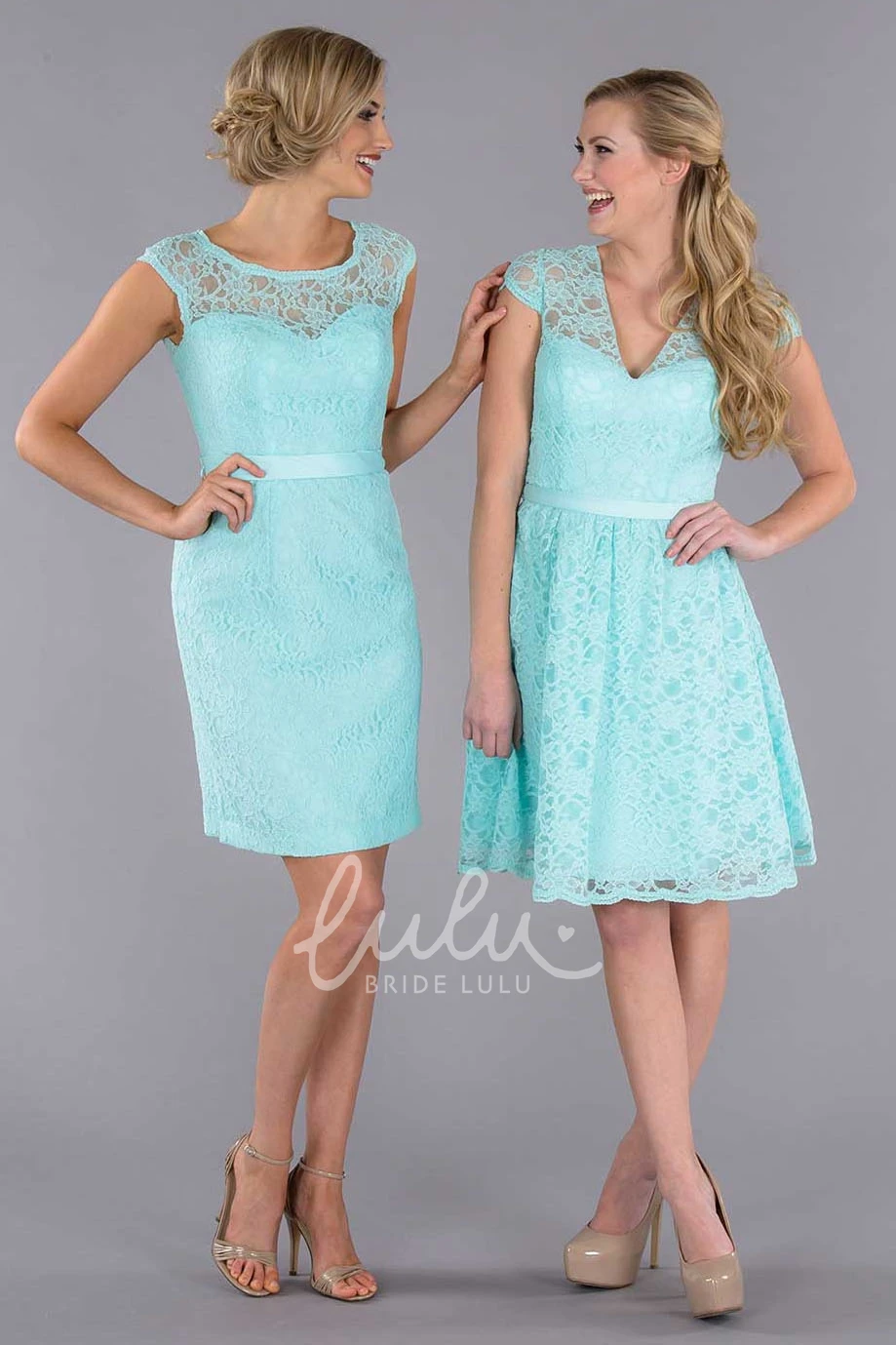 Cap Sleeve Lace Bridesmaid Dress with Keyhole Elegant Bridesmaid Dress