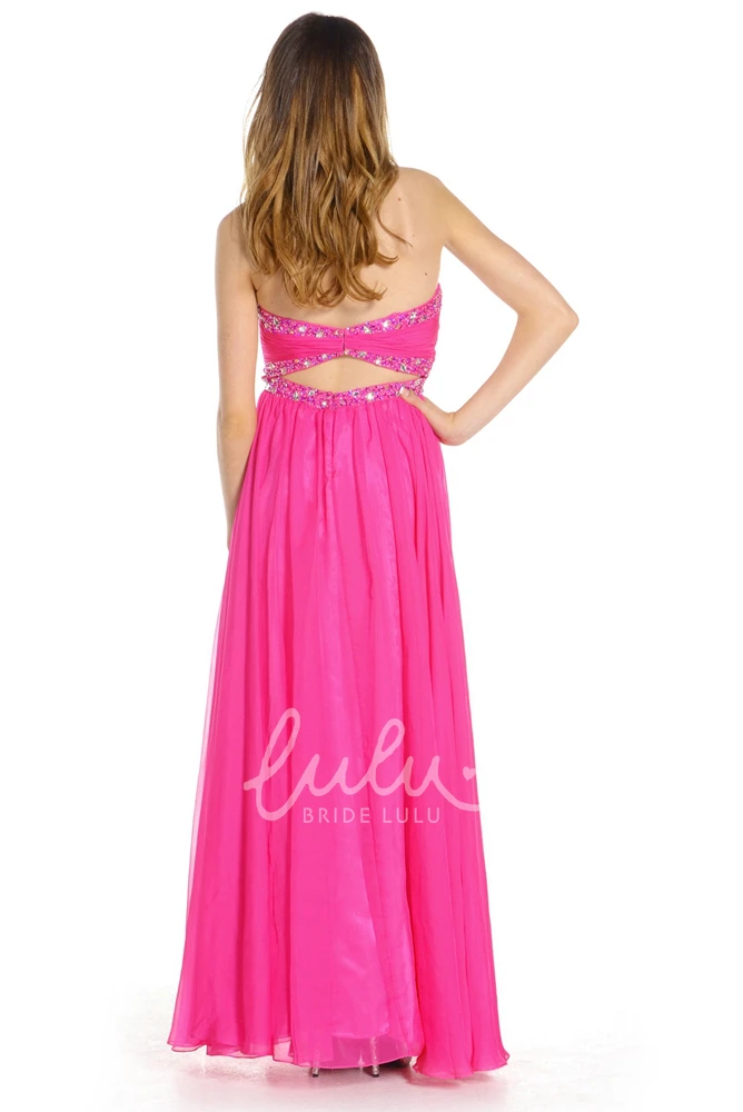 Sweetheart Floor-Length A-Line Prom Dress with Ruched Beading and Pleats Unique Formal Dress