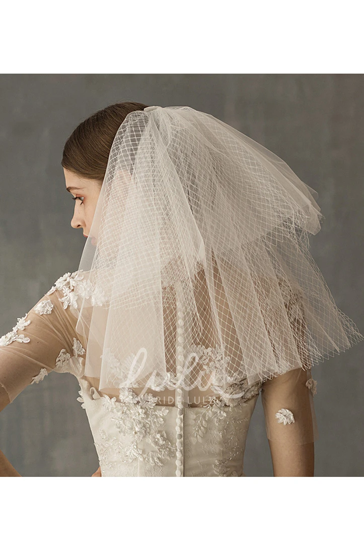 Two Layer White Tulle Shoulder Veil Chic Wedding Accessory