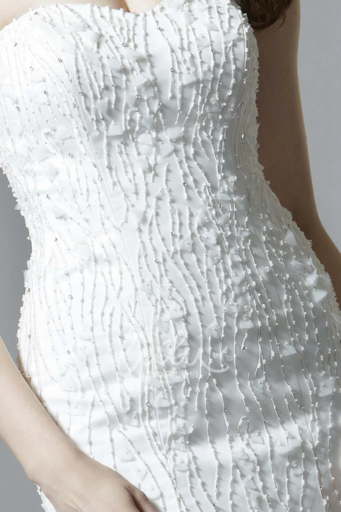 Sweetheart Beaded Mermaid Tulle Wedding Dress Maxi Length