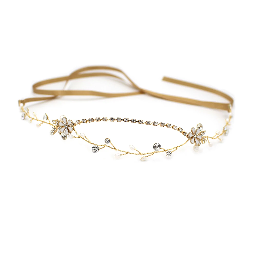 Korean Style Shining Pearl Headbands with Flowers
