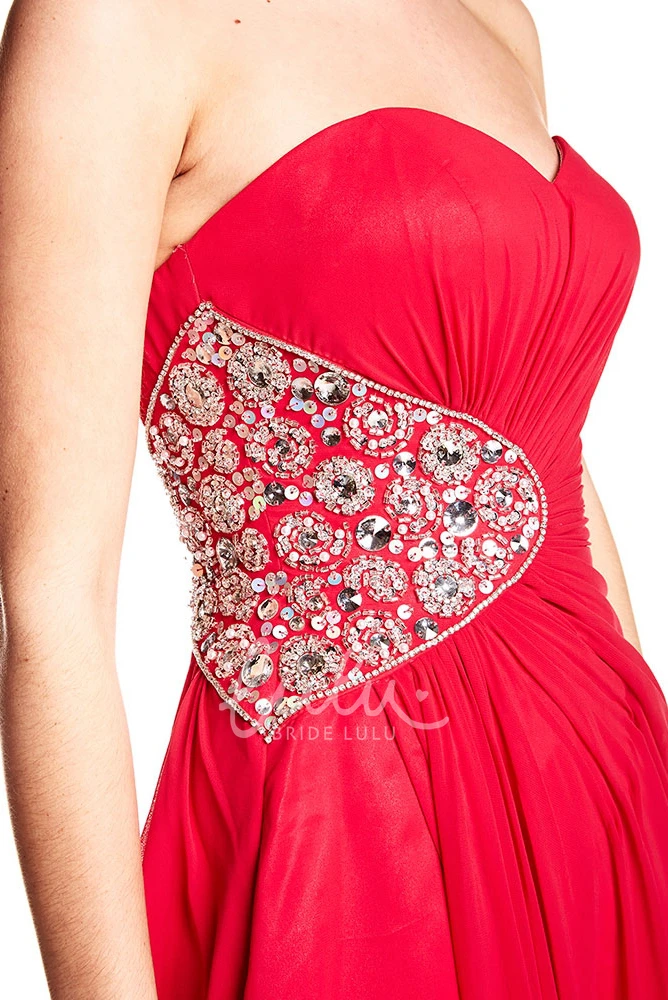 Sweetheart A-Line Chiffon Prom Dress Sleeveless Long Split-Front