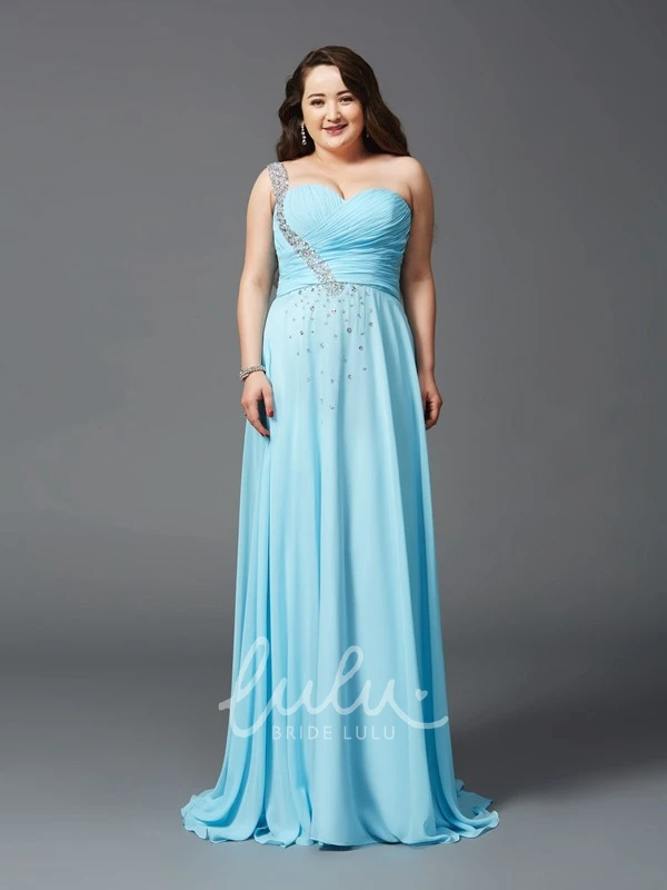 Sleeveless A-Line Chiffon Prom Dress with Criss Cross & Beading