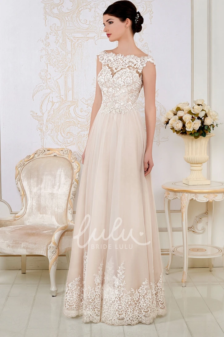 Chic Cap-Sleeve Lace Wedding Dress with Sheath Maxi Silhouette