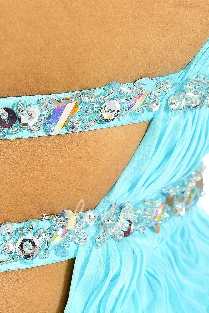 Sweetheart A-Line Beaded Tulle&Satin Prom Dress with Ruching Long