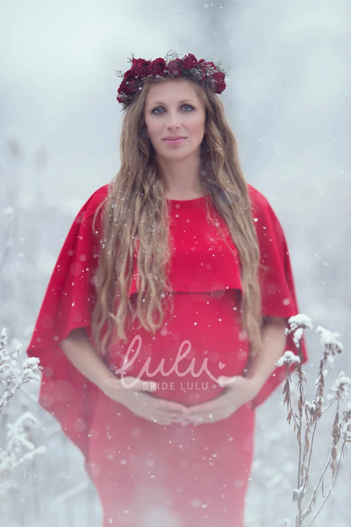 Empire Sheath Maternity Dress with 3/4 Length Sleeves