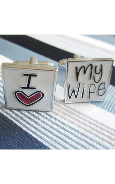 Alloy Printed Groom Cufflinks