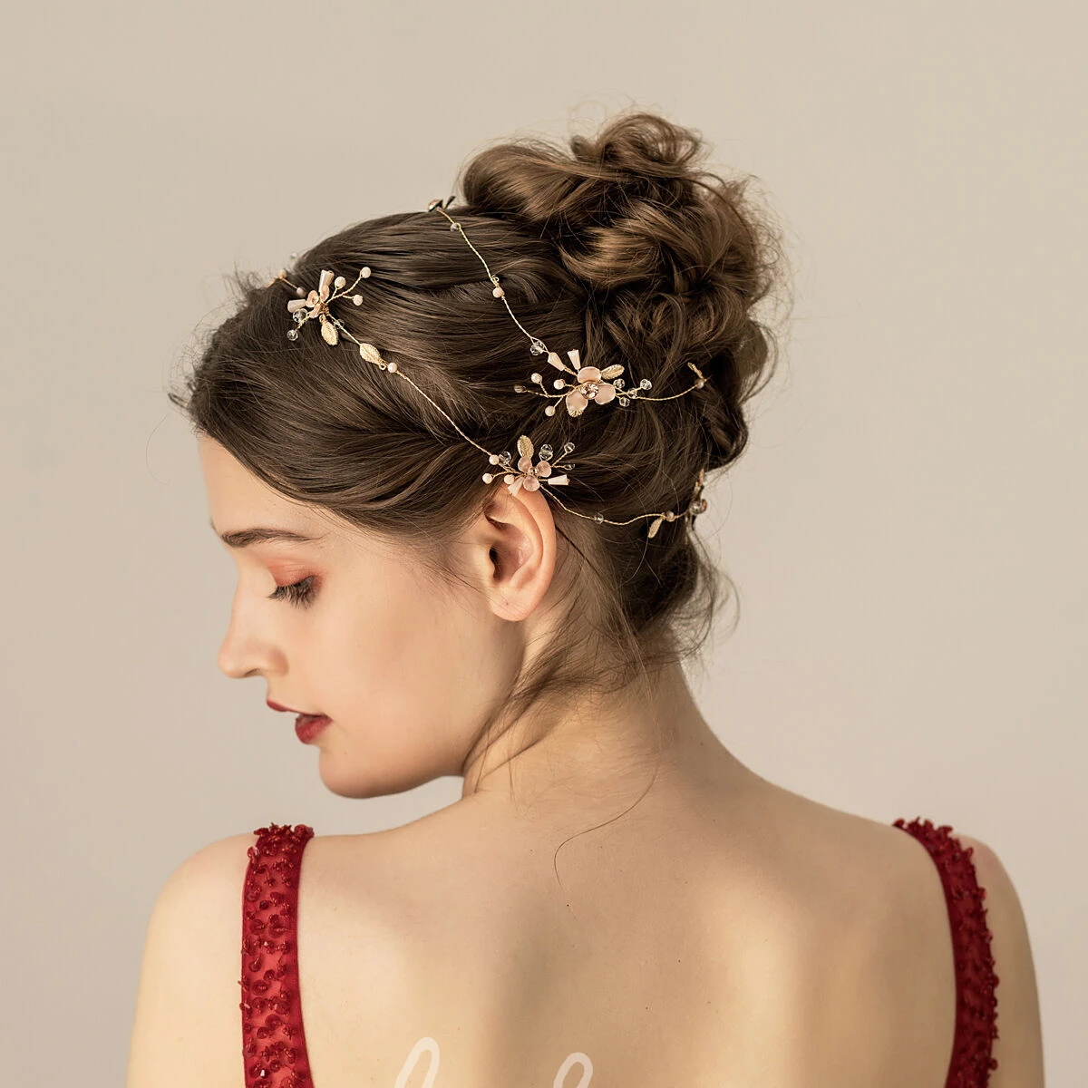 Charming Alloy Crystal Golden Headbands