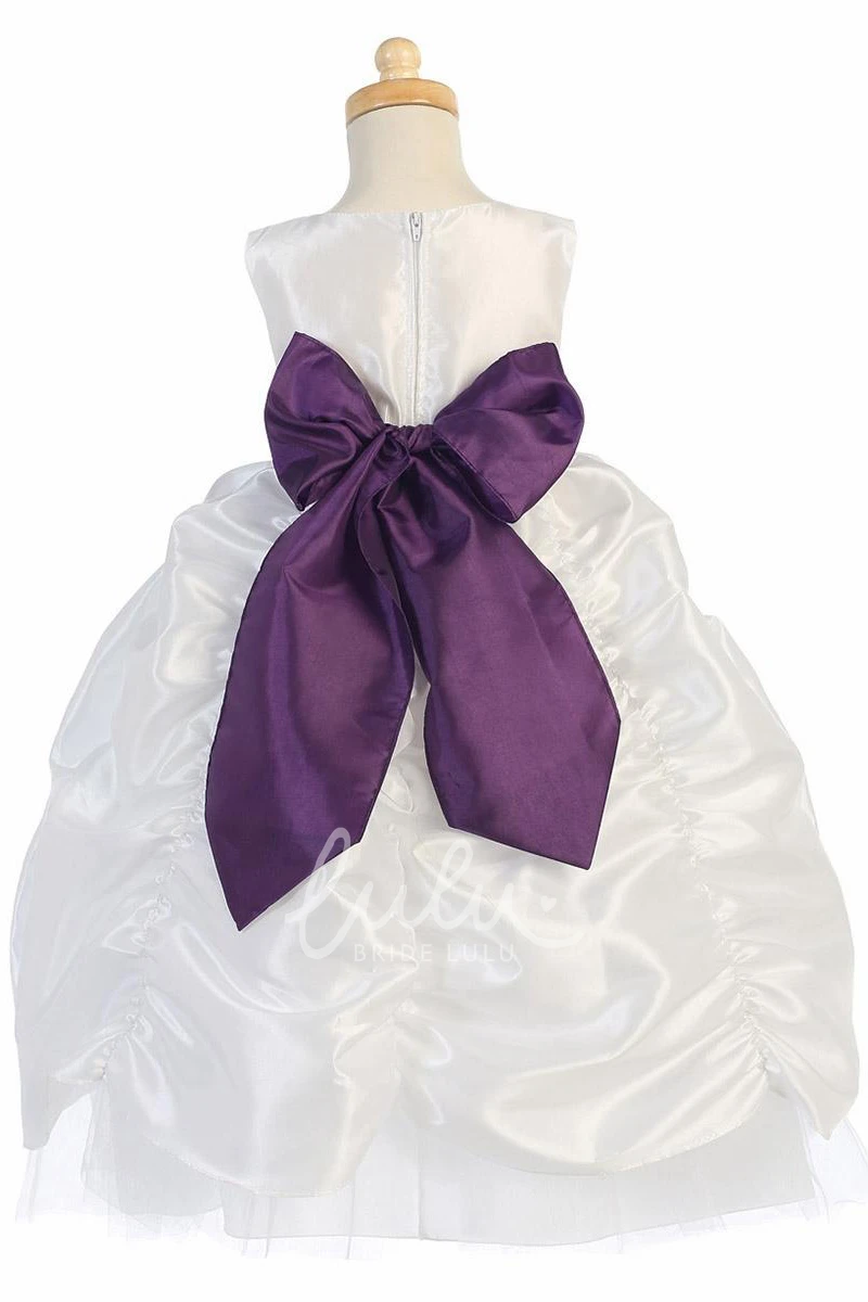 Tulle&Taffeta Flower Girl Dress with Layers of Ruffles
