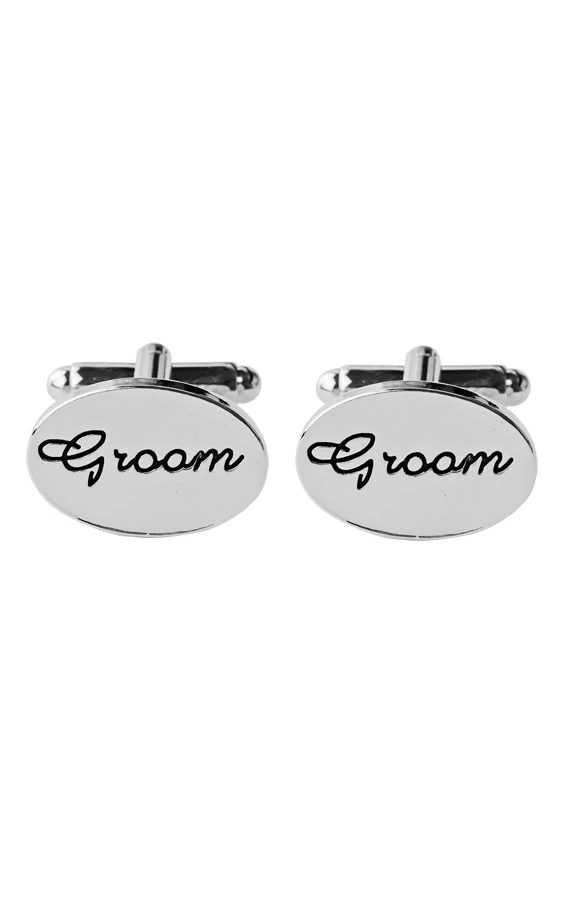 Alloy Lettering Groom Cufflinks