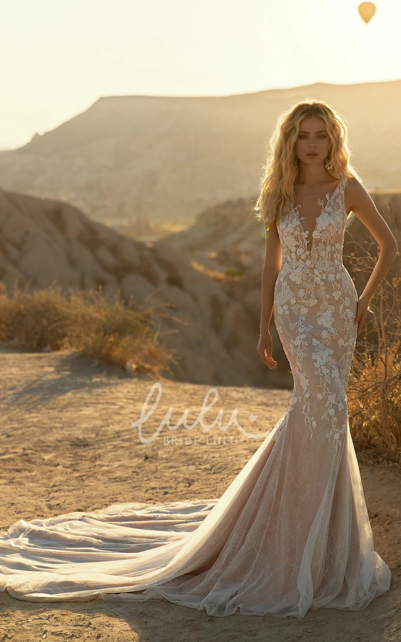 Modest Mermaid V-neck Spaghetti Tulle Wedding Dress with Ruching Sweep Train