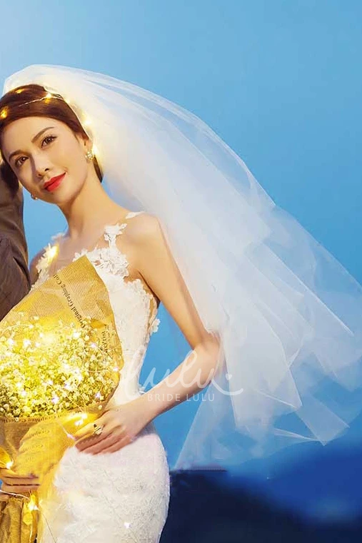 Puffy Tulle Wedding Veil with Layers Elegant Bridal Accessory