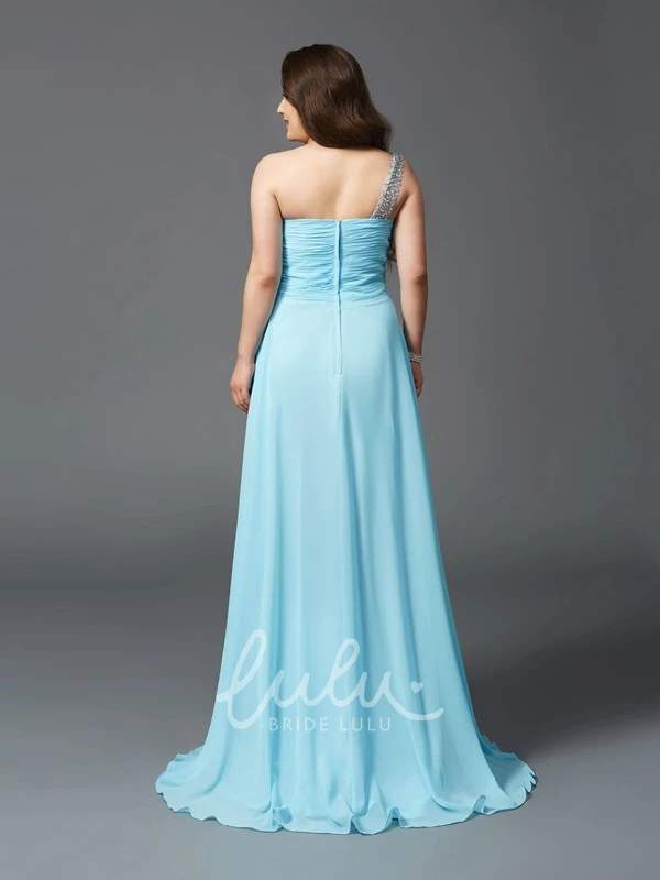 Sleeveless A-Line Chiffon Prom Dress with Criss Cross & Beading