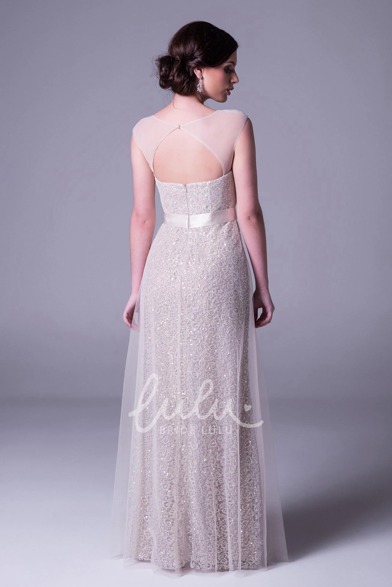 Jeweled Cap Sleeve Square Neck Tulle Bridesmaid Dress Classy Bridesmaid Dress