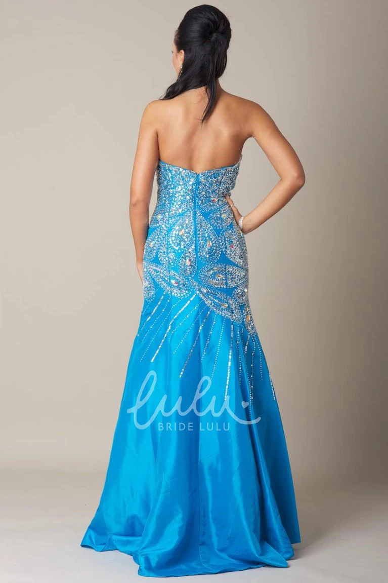 Sweetheart Taffeta Prom Dress Floor-Length & Beaded